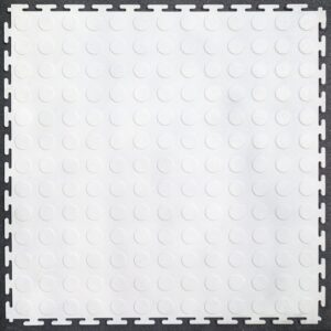 PVC COIN DOT INTERLOCKING 45.7cm x 45.7cm TILES - WHITE. CLEARANCE!