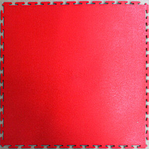 PVC Leather Look Interlocking Garage Flooring Tiles - Red