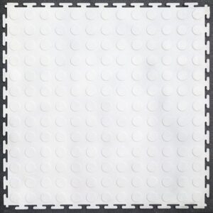 PVC Interlocking Tiles - White - Coin Dot