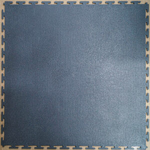 PVC Leather Look Interlocking Garage Flooring Tiles - Grey