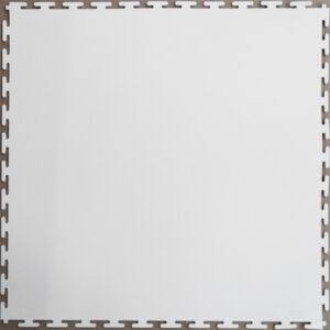 PVC Leather Look Interlocking Garage Flooring Tiles - White