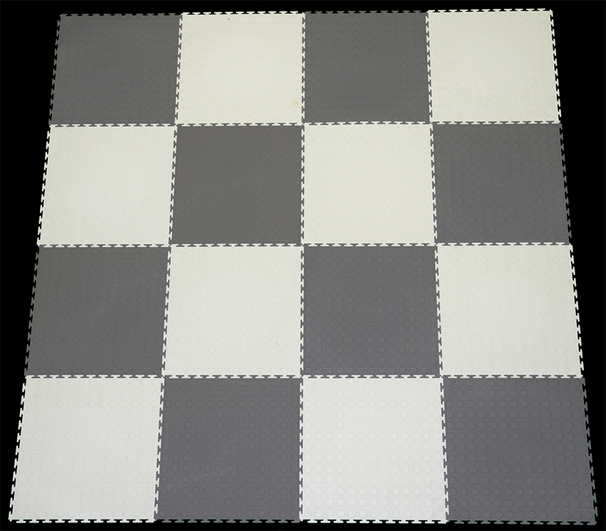 PVC Interlocking Tiles -Grey & White Checker - Coin Dot