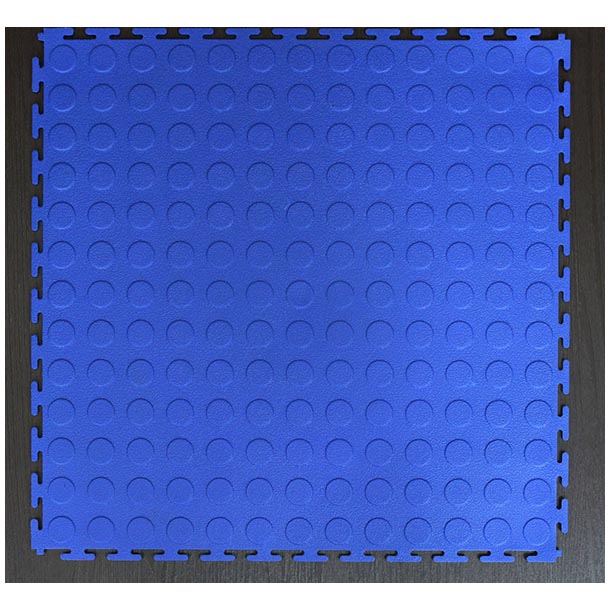 PVC COIN DOT INTERLOCKING 45.7cm x 45.7cm TILES - BLUE. CLEARANCE!