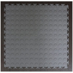 PVC Interlocking Tiles - Grey - Coin Dot