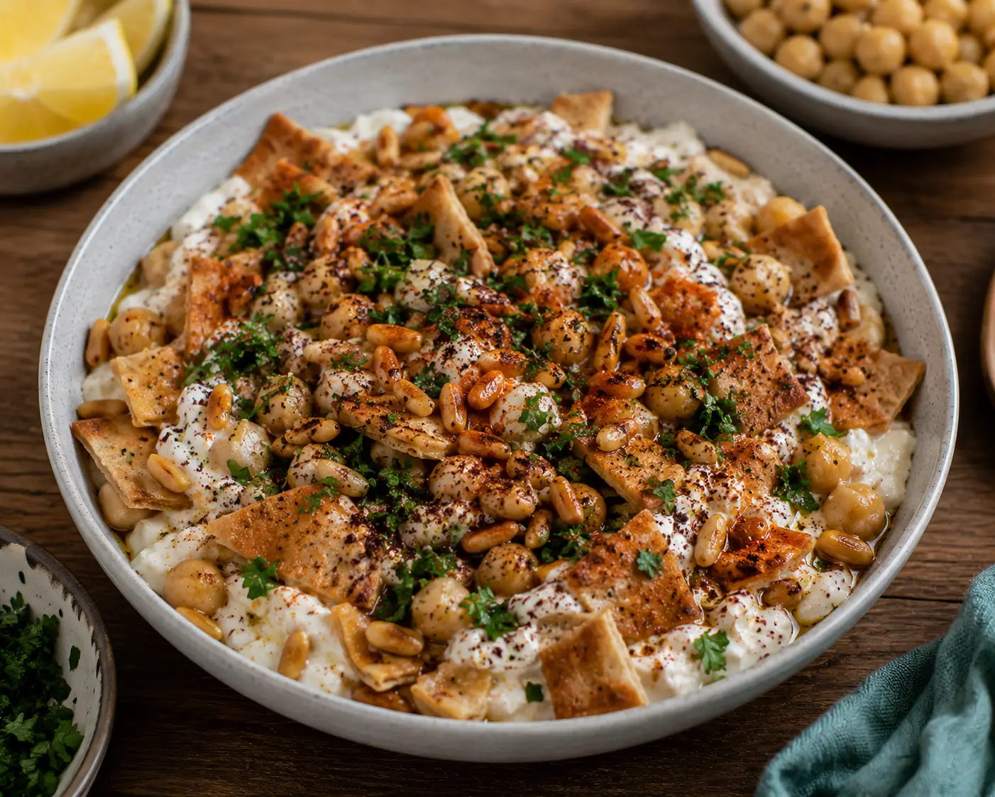 Fatteh (Chickpea and Yoghurt with Toasted Bread)