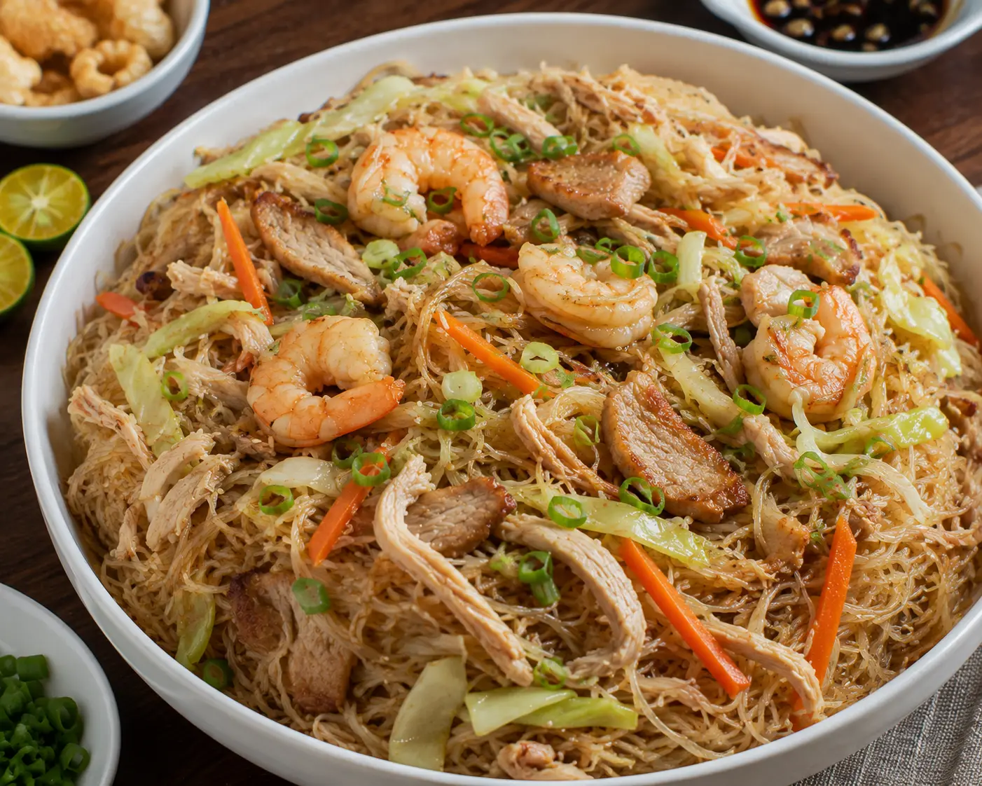 Pancit Bihon (Stir-Fried Rice Noodles)